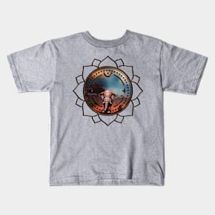 Wonderful elephant in the moon night Kids T-Shirt